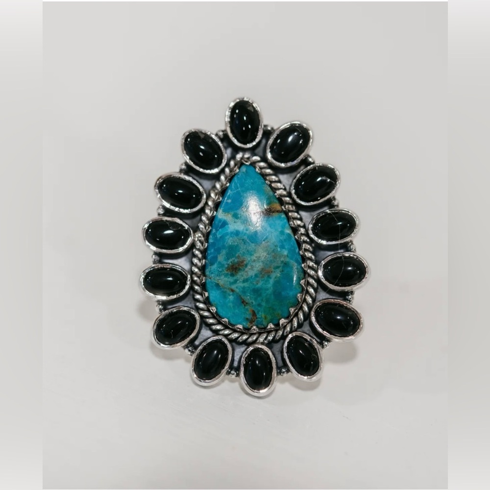 Goldie Lew Callie Ring Black Onyx & Turquoise